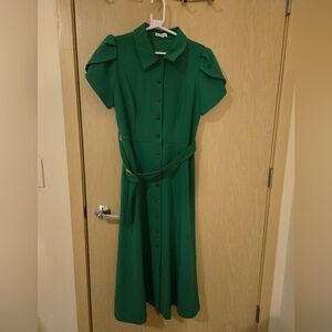 NWOT Calvin Klein Green Midi Dress (8)